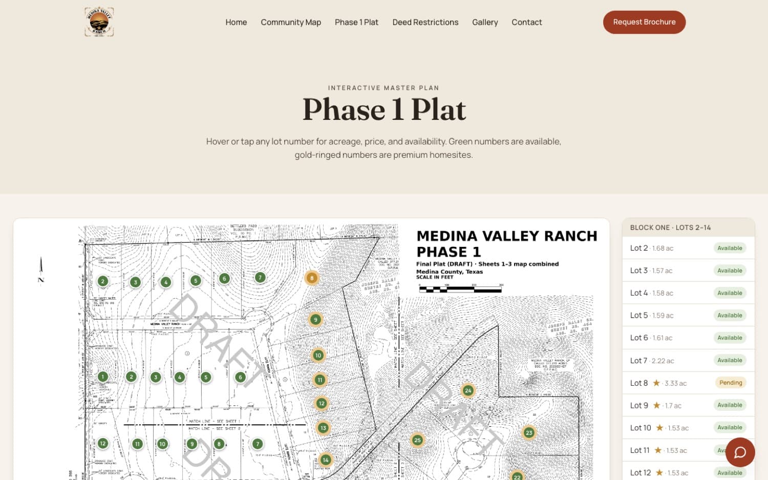 Medina Valley Ranch — interface